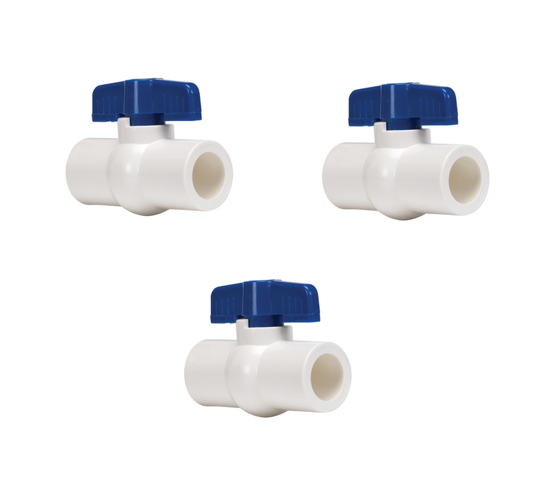 Homewerks #VBVP40E6M 1-1/4 in. PVC Slip Ball Valve Full Port ~ 3-Pack