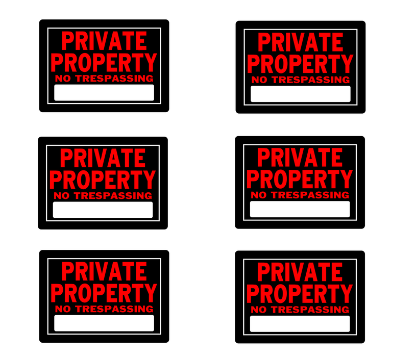 Hillman #840147 English Black No Trespassing Sign 10 in. H X 14 in. W ~ 6-Pack