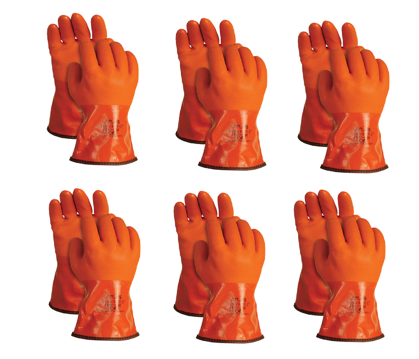 Atlas #460L-09.RT Unisex Indoor/Outdoor Coated Work Gloves Orange L ~ 6-Pack