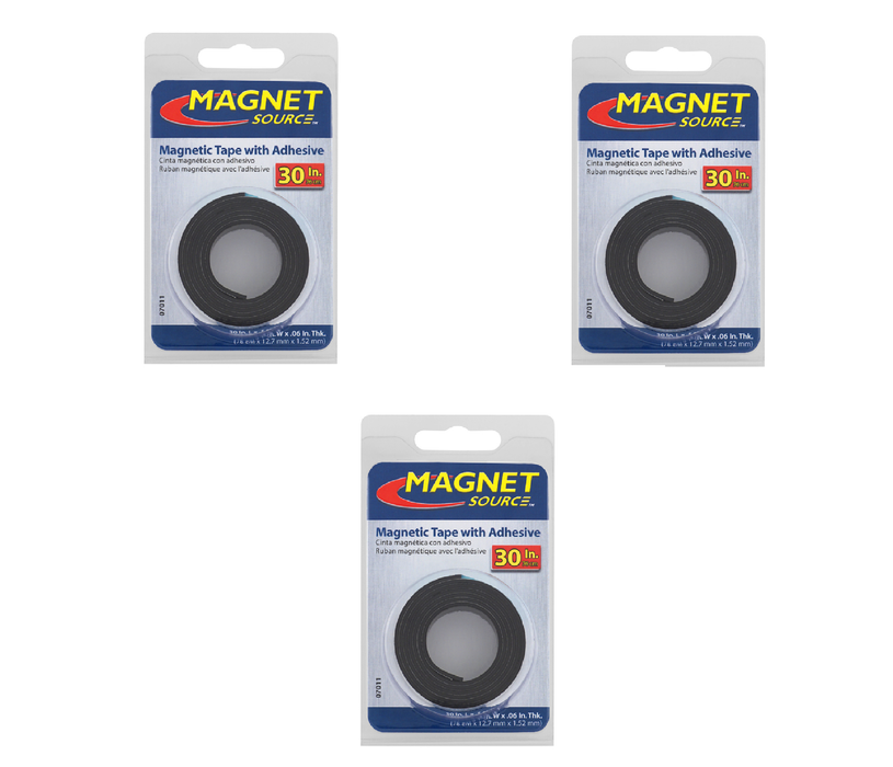 Magnet Source #07011 30 in. L X .5 in. W Black Strip Magnetic Tape ~ 3-Pack