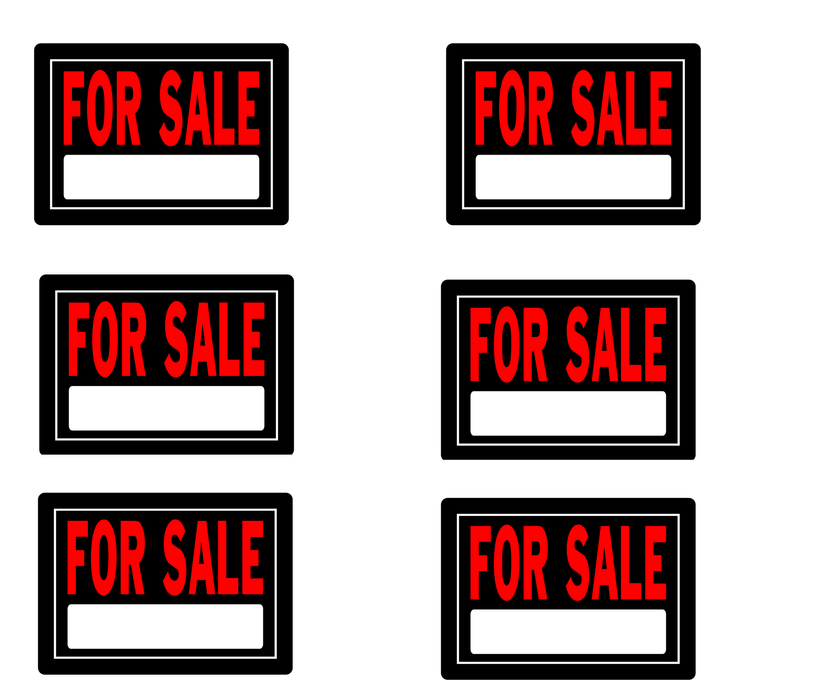 Hillman #840131 English Black For Sale Sign 10 in. H X 14 in. W ~ 6-Pack