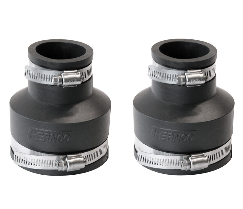 Fernco #P1056-315 Schedule 40 3 in. Hub each X 1-1/2 in. D Hub PVC Flexible Coupling ~ 2-Pack