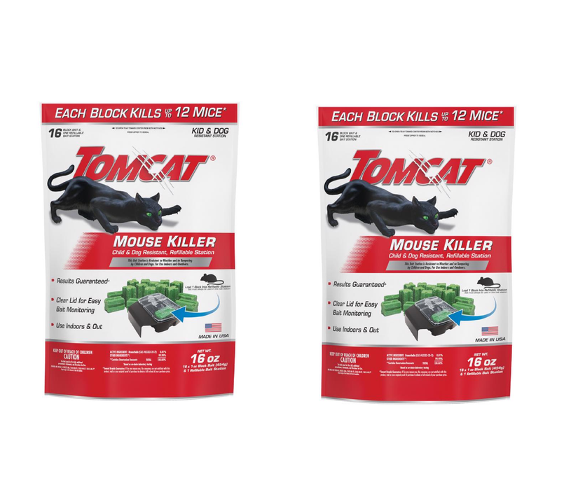 Tomcat Bait Station Blocks For Mice ~ 2-Pack