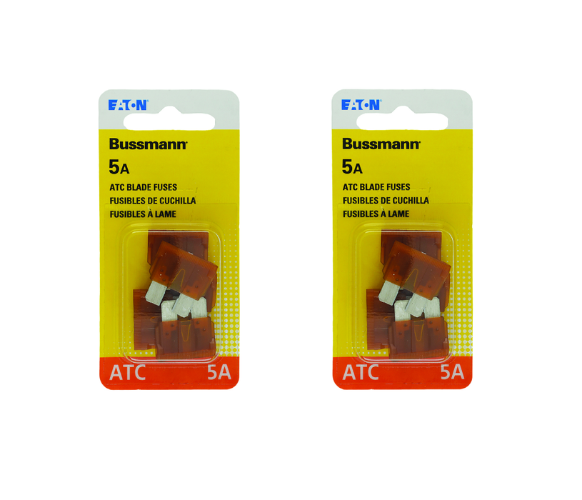 Bussmann #BP/ATC-5-RP 5 amps ATC Brown Blade Fuse 5 pk ~ 2-Pack ~ 10 Total