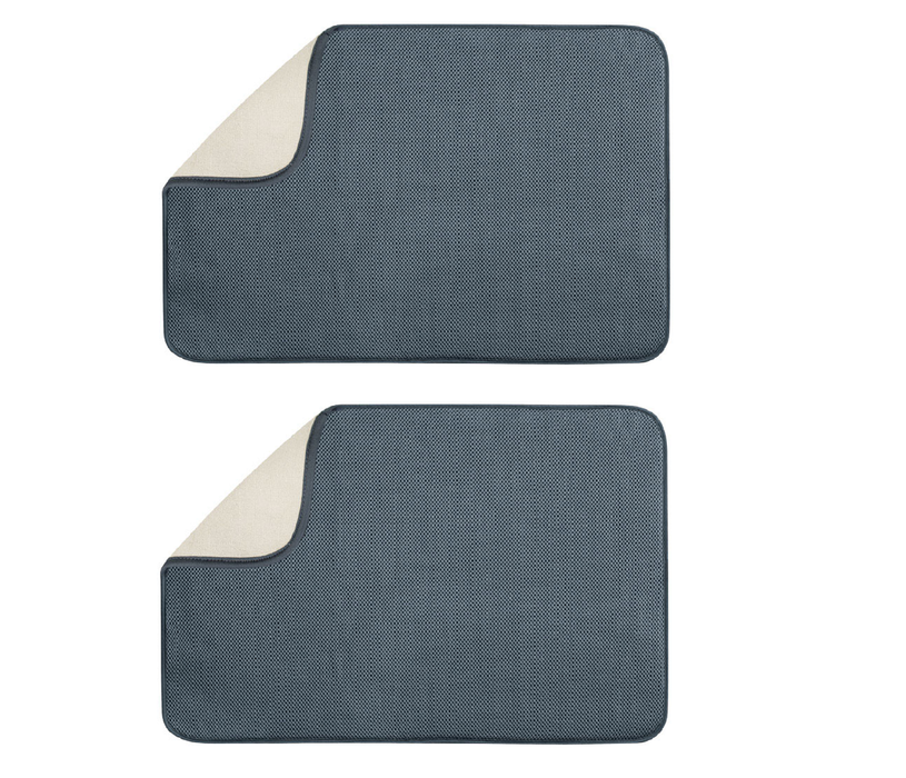 iDesign IDry 24 in. L X 18 in. W X 0.5 in. H Microfiber Drying Mat ~ 2-Pack