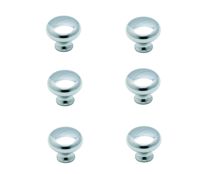 Amerock #BP85326 The Anniversary Collection Round Cabinet Knob 1-3/16 in. D 1 in. Polished Chrome ~ 6-Pack