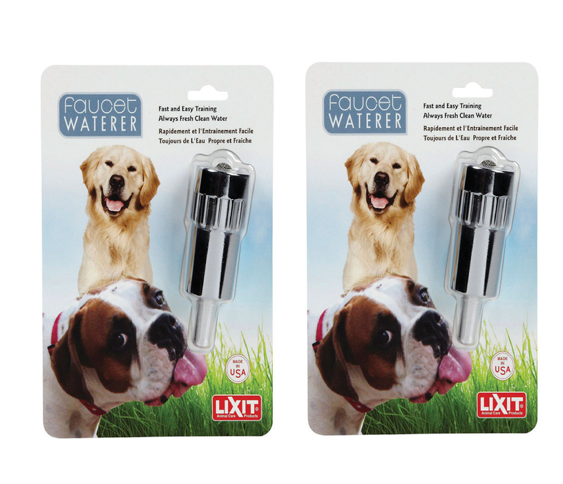 Lixit Metal Faucet Waterer For Dogs ~ 2-Pack
