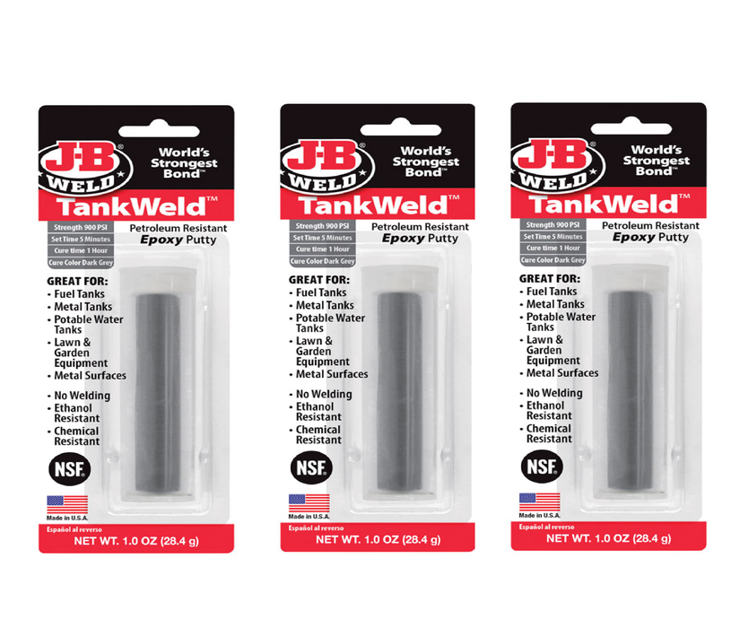 J-B Weld #8217 TankWeld High Strength Automotive Epoxy Putty 1 oz ~ 3-Pack