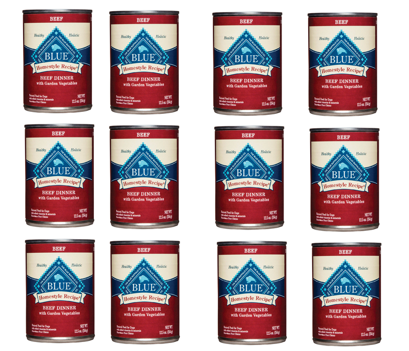 Blue Buffalo All Ages Beef Dinner Wet Dog Food 12.5 oz ~ 12-Pack