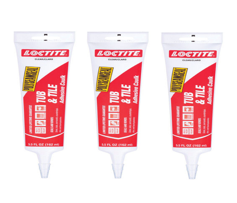 Loctite #2138419 Polyseamseal Clear Acrylic Latex Tub and Tile Adhesive Caulk 5.5 oz ~ 3-Pack