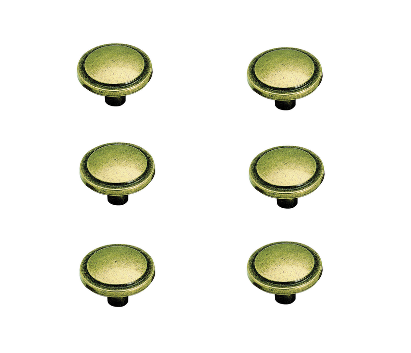 Amerock #BP3443BB Allison Round Cabinet Knob 1-1/4 in. D 13/16 in. Burnished Brass ~ 6-Pack