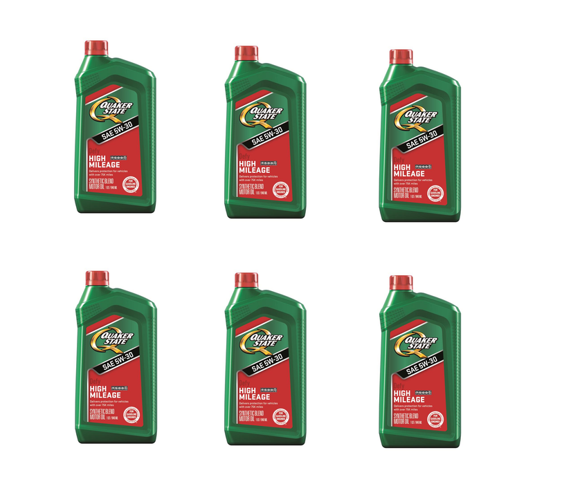 Quaker State #550043276 Defy 5W-30 Gasoline Synthetic Blend Motor Oil 1 qt ~ 6-Pack