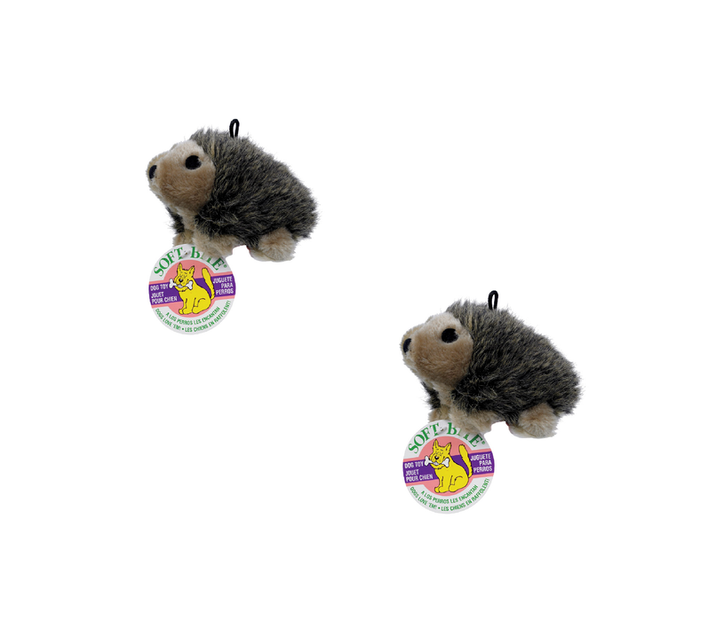 Aspen Pet #07516 Multicolored Plush Hedgehog Dog Toy Medium ~ 2Pack