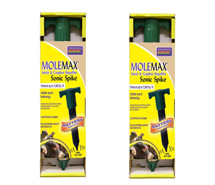 Bonide MoleMax Animal Repellent Stake For Gophers and Moles ~ 2-Pack