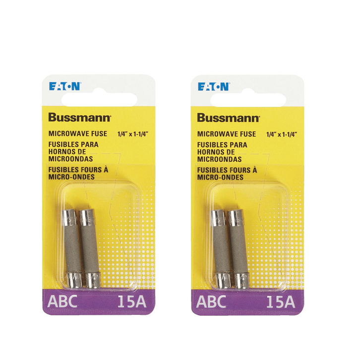 Bussmann #BP/ABC-15 15 amps Fast Acting Microwave Fuse ~ 2-Pack ~ 4 Fuses Total