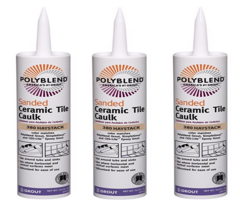 Custom Building Products Polyblend Haystack Siliconized Acrylic Tile Caulk 10.5 oz ~ 3-Pack