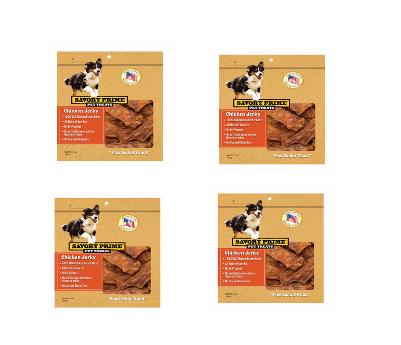 Savory #371 Prime Chicken Jerky Grain Free Treats For Dogs 7 oz ~ 4Pack