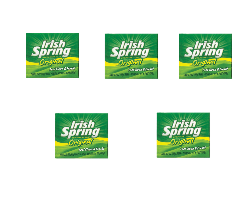 Irish Spring Original Scent Bar Soap 3.2 oz ~ 5-Pack ~ 10 Total