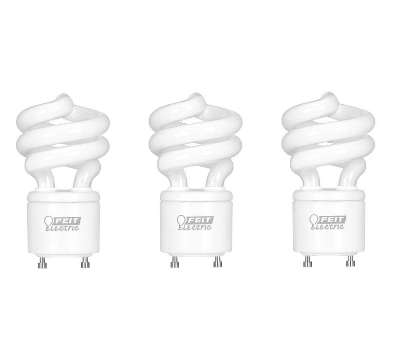 Feit #BPESL13TGU24CAN Mini Twist 13 W 2.09 in. D X 3.6 in. L CFL Bulb Daylight Spiral 6500 K ~ 3-Pack