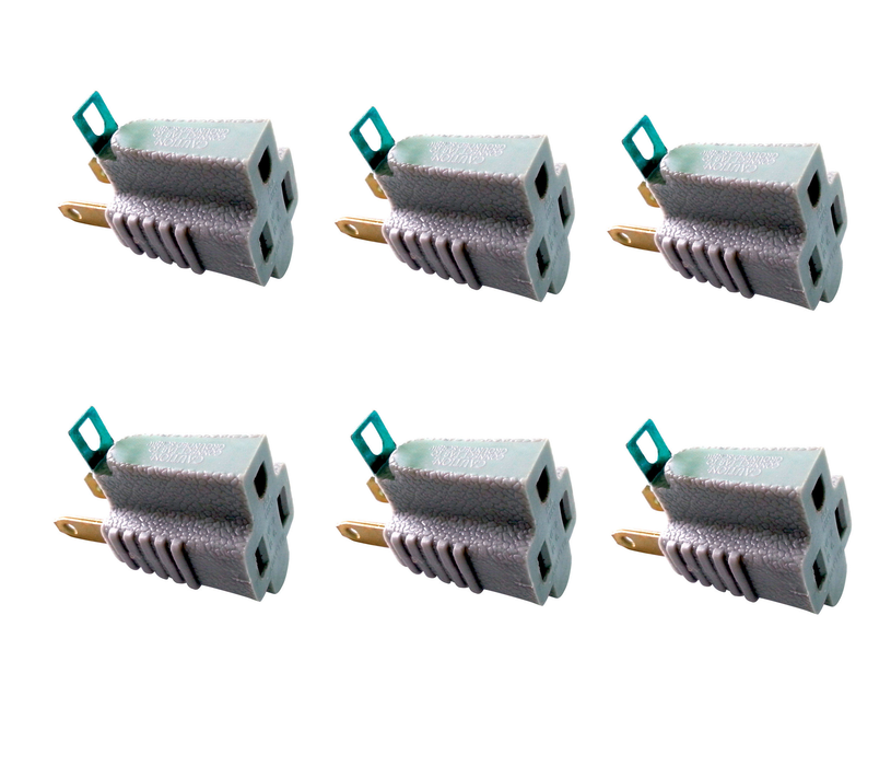 Ace #310-1-C-G BS Polarized 1 outlets Grounding Adapter ~ 6-Pack