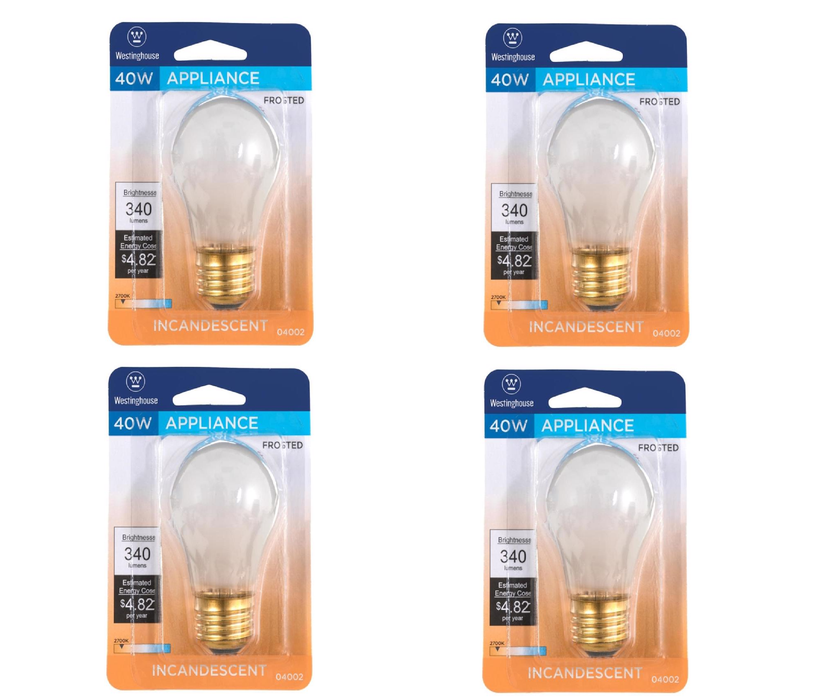 Westinghouse #04002 40 W A15 Appliance Incandescent Bulb E26 (Medium) White ~ 4-Pack