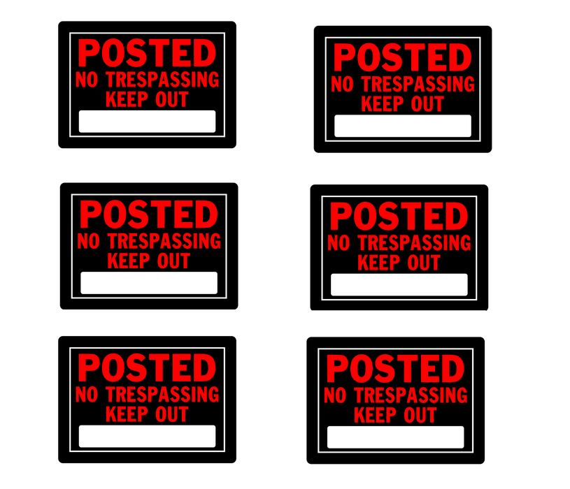 Hillman #840141 English Black No Trespassing Sign 10 in. H X 14 in. W ~ 6-Pack