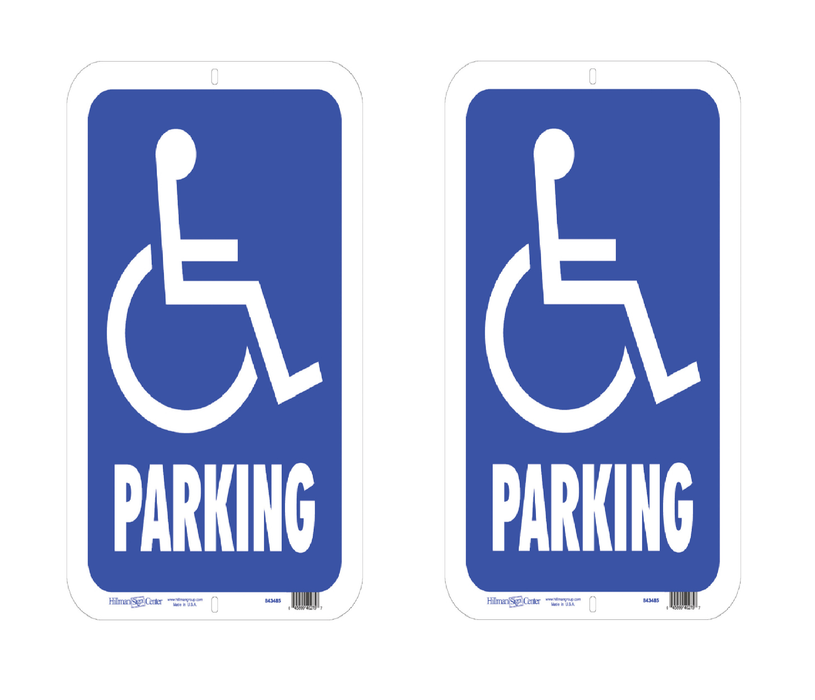 Hillman English Blue Handicap Sign 19 in. H X 15 in. W ~ 2-Pack