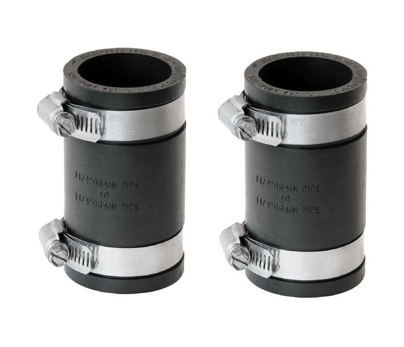 Fernco #P1056-125 Schedule 40 1-1/4 in. Hub each X 1-1/4 in. D Hub PVC Flexible Coupling ~ 2-Pack