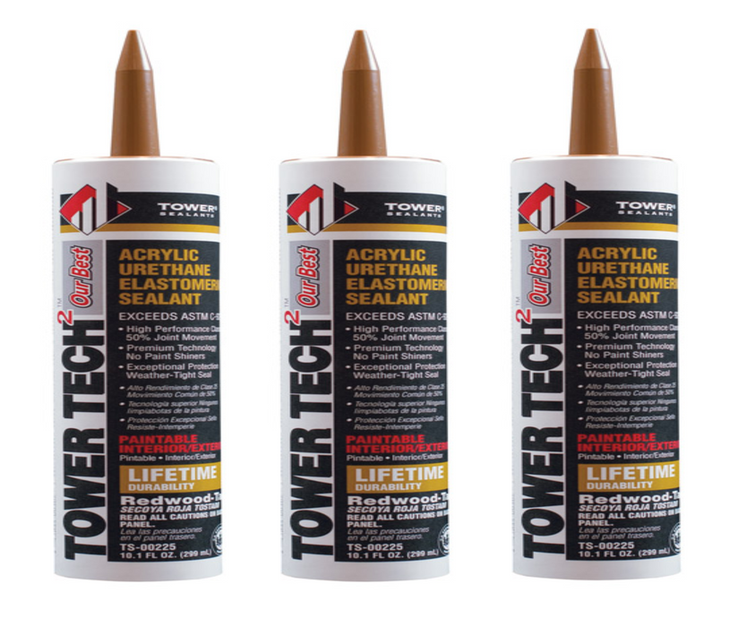 Tower Sealants Tower Tech 2 Redwood Tan Acrylic Urethane Sealant 10.1 oz ~ 3-pk