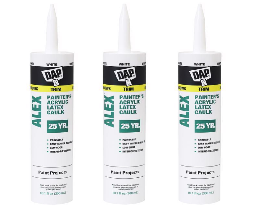 DAP #7079818609 Alex White Acrylic Latex Painter's Caulk 10.1 oz ~ 3-Pack