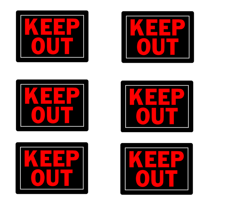 Hillman #840139 English Black KEEP OUT Sign 10 in. H X 14 in. W ~ 6-Pack