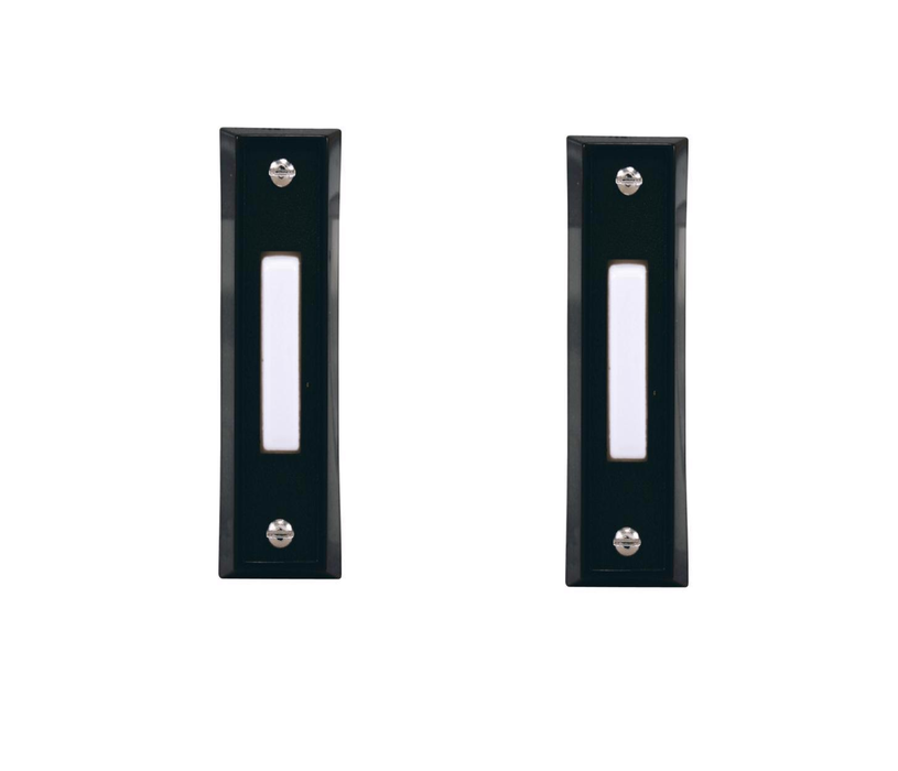 Heath Zenith #SL-664-03 Black Plastic Wired Pushbutton Doorbell ~ 2-Pack