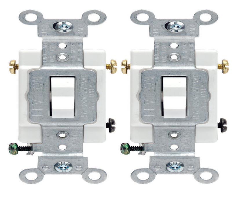 Leviton #CS315-2WS 15 amps Three Pole Toggle AC Quiet Switch White ~ 2-Pack