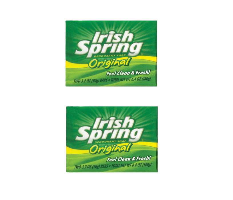 Irish Spring Original Scent Bar Soap 3.2 oz ~ 2-Pack ~ 4 Total