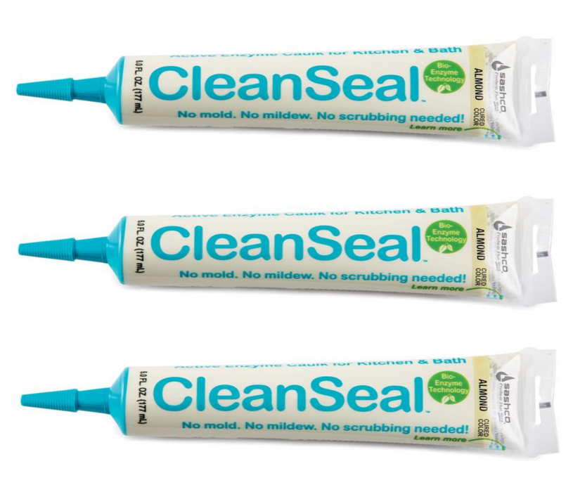 Sashco CleanSeal Almond Elastomeric Acrylic Latex Kitchen and Bath Caulk 6 oz ~ 3-Pack