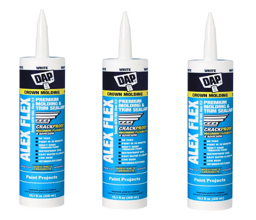 DAP Alex Flex White Acrylic Latex Interior Molding and Trim Sealant 10.1 oz ~ 3-Pack