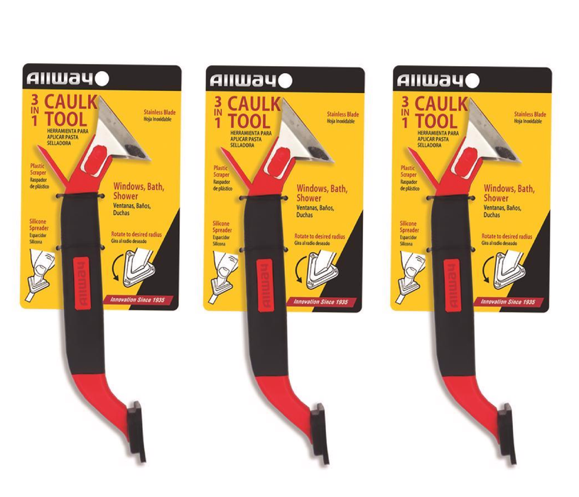 Allway #CT31 Black Plastic Caulk Remover Tool ~ 3-Pack