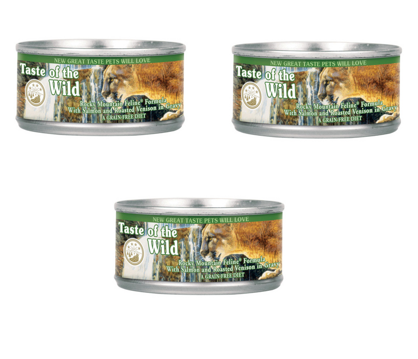 Taste of the Wild Smoked Salmon and Roasted Venison Chunks in Gravy Cat Food Grain Free 3pk