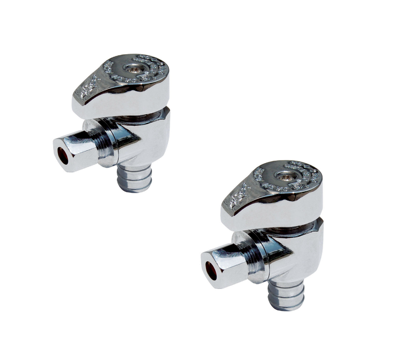 SharkBite #23058LF 1/2 in. PEX Barb X 3/8 in. Brass Angle Stop Valve ~ 2-Pack