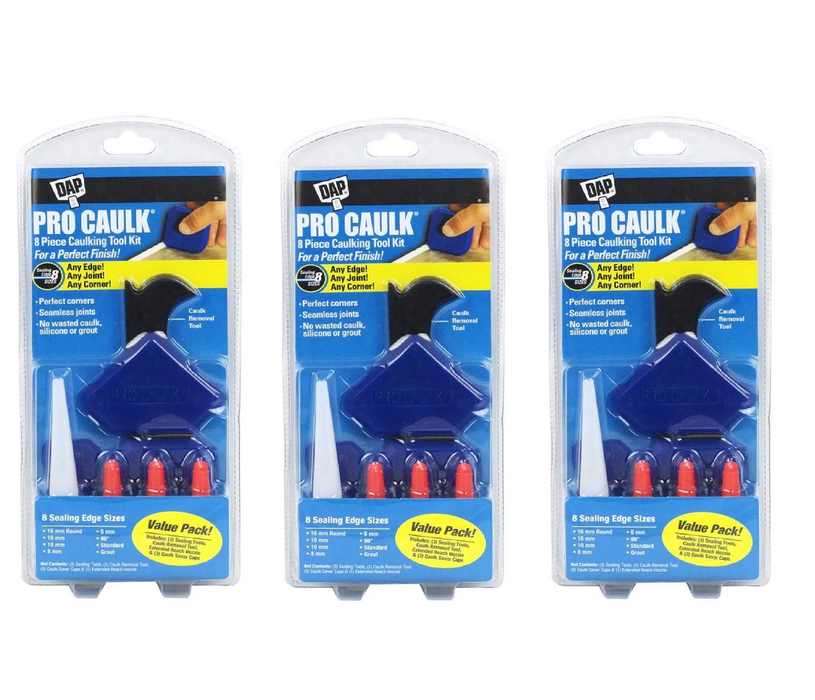 DAP #7079809125 Pro Caulk Black Professional Plastic Caulking Tool Kit ~ 3-Pack