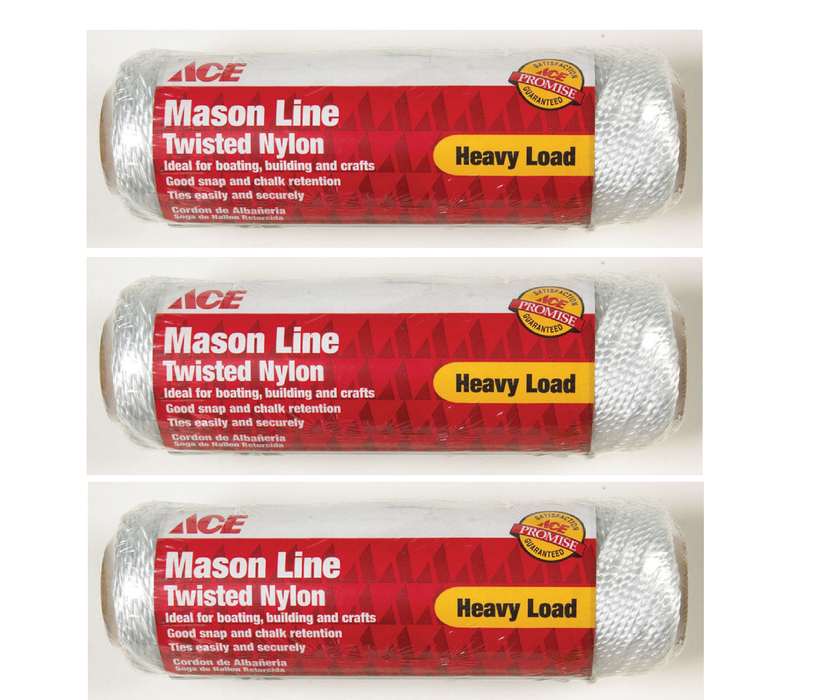 Ace #G5124Z0185AC2 24 in. D X 185 ft. L White Twisted Nylon Mason Line ~ 3-Pack