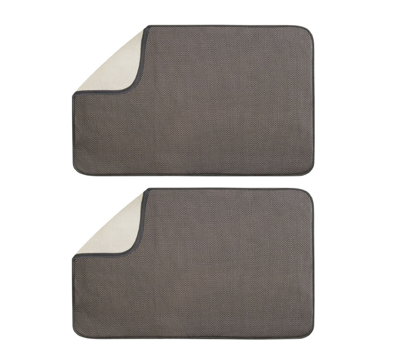 iDesign #41143 Mocha Microfiber Drying Mat ~ 2-Pack