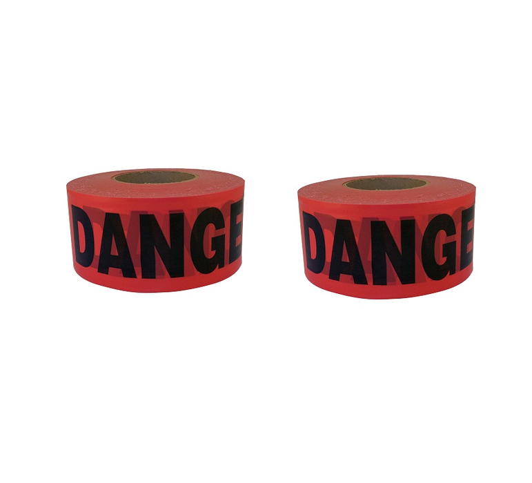 C.H. Hanson #19005 Red Danger Barricade Tape 1000' X 3"  Rolls ~ 2-Pack
