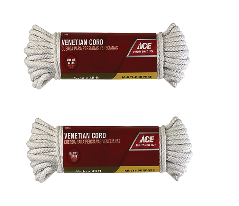 Ace #B7609H048W76AC2 9/64 in. D X 48 ft. L Natural Solid Braided Cotton Cord ~ 2-Pack