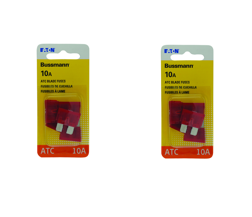 Bussmann #BP/ATC-10-RP 10 amps ATC Red Blade Fuse 5 pk ~ 2-Pack ~ 10 Total