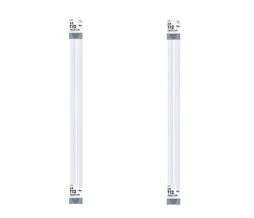 Feit #F40CWX/2 40 W T12 1.4 in. D X 48 in. L Fluorescent Bulb Cool White Linear 4100 K 2 pk ~ 2-Pack ~ 4 Total