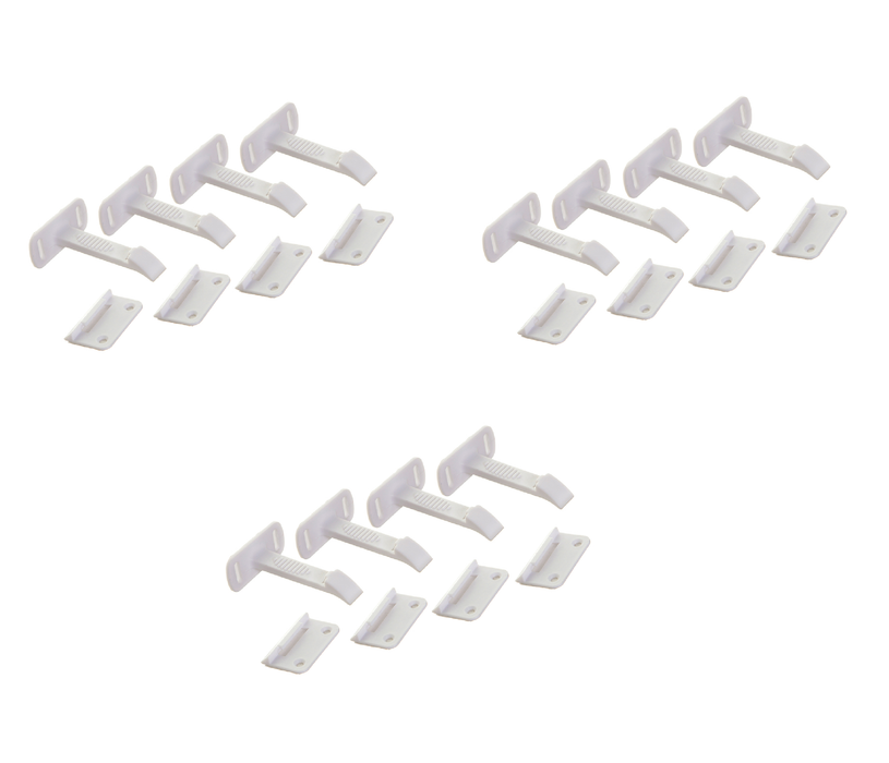 Dreambaby White Plastic Adhesive Cabinet/Drawer Latches 4 pk ~ 3-Pack ~ 12 Total