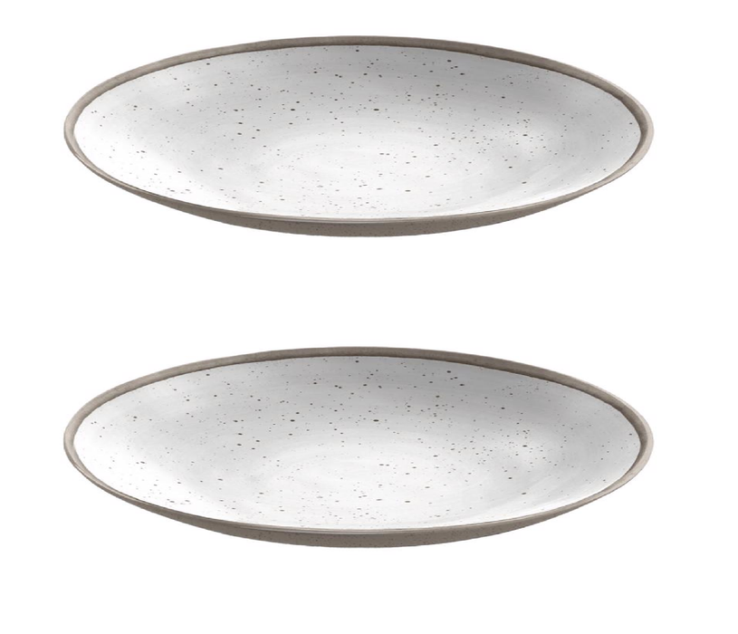 Tarhong Gray/White Melamine Kiln Low Bowl ~ 2-Pack