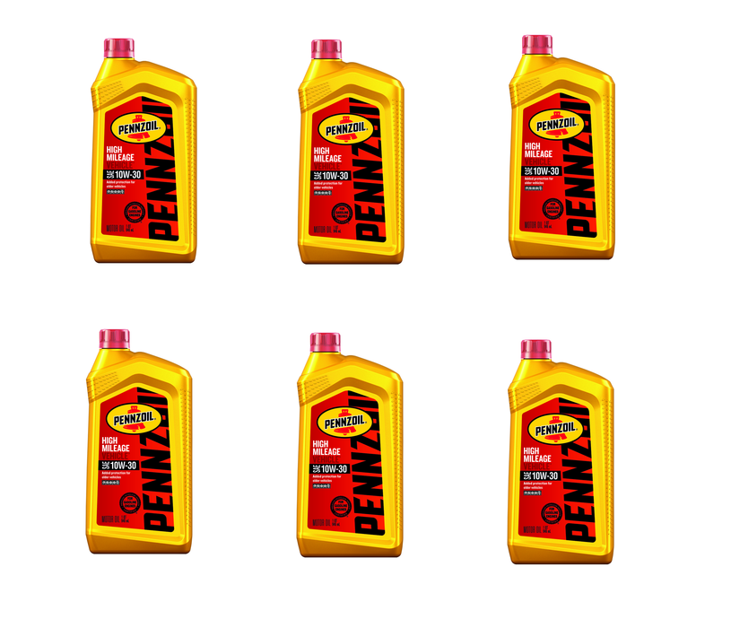 Pennzoil #550022812 High Mileage 10W-30 4-Cycle Synthetic Motor Oil 1 qt ~ 6-Pack