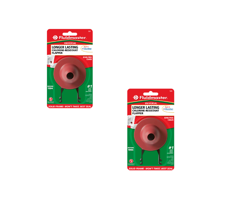 Fluidmaster #501P21 Flush Valve Flapper Red Microban ~ 2Pack